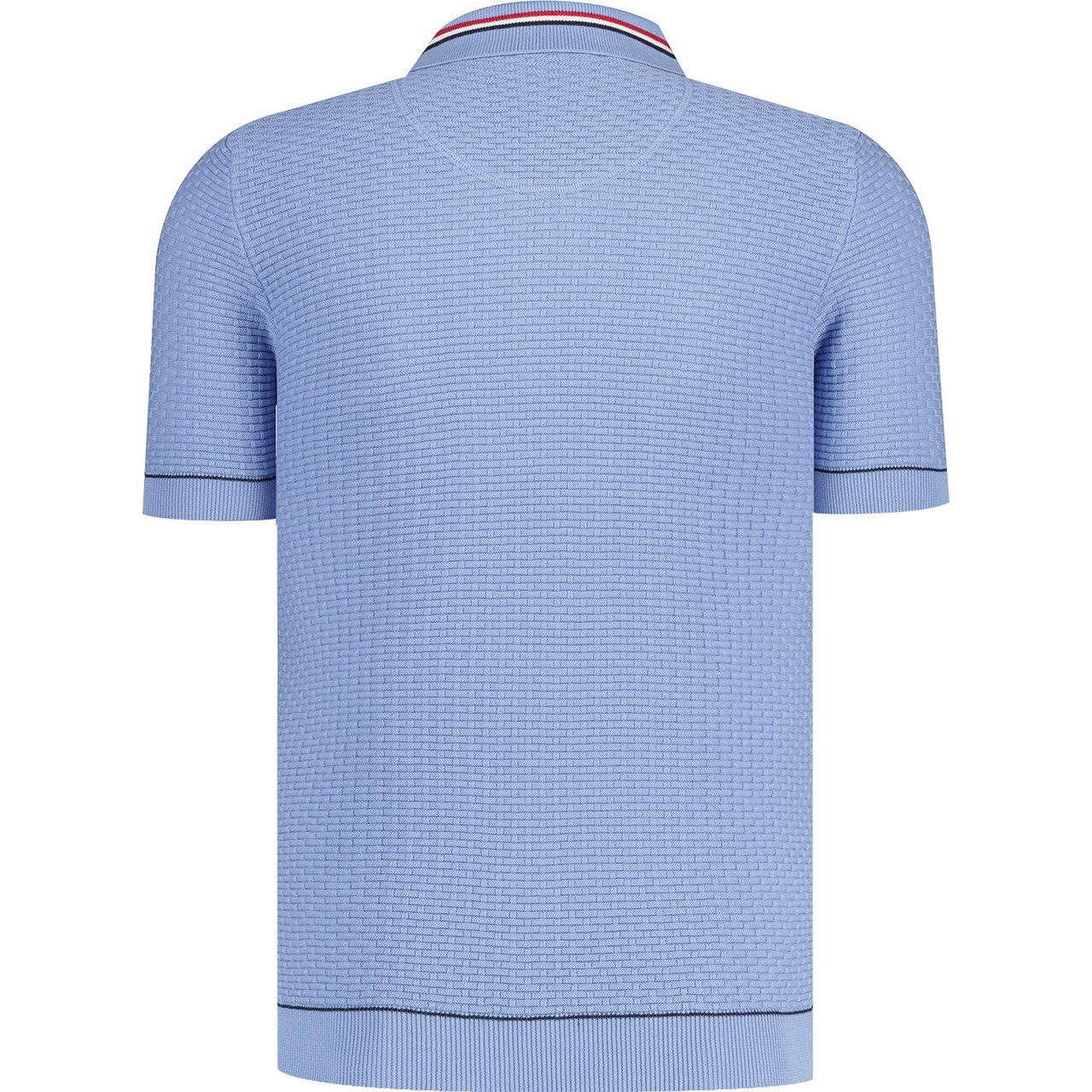 Trojan Basketweave Tipped 1/4 Zip Mod Polo Shirt S