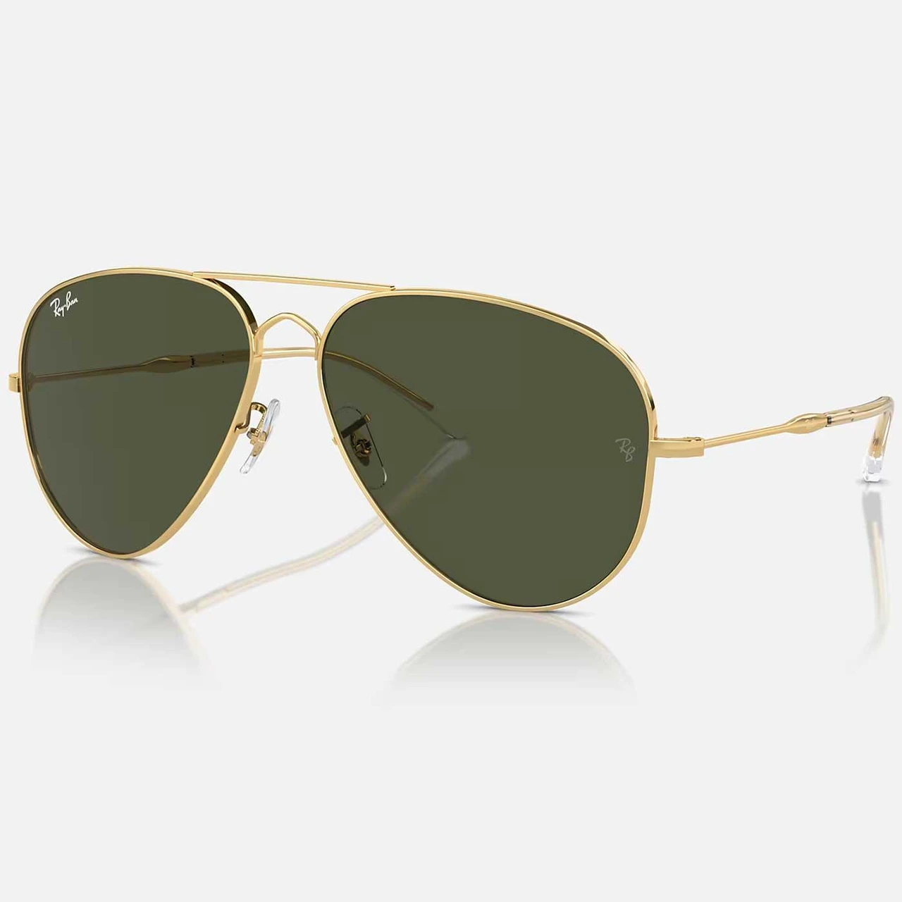 Vintage Oversize Sunglasses NOS Small Aviator Green Lens Gold Metal Frame 1980s Gold Green Rectangular Vintage Sunglasses for sale | eBay main image 4
