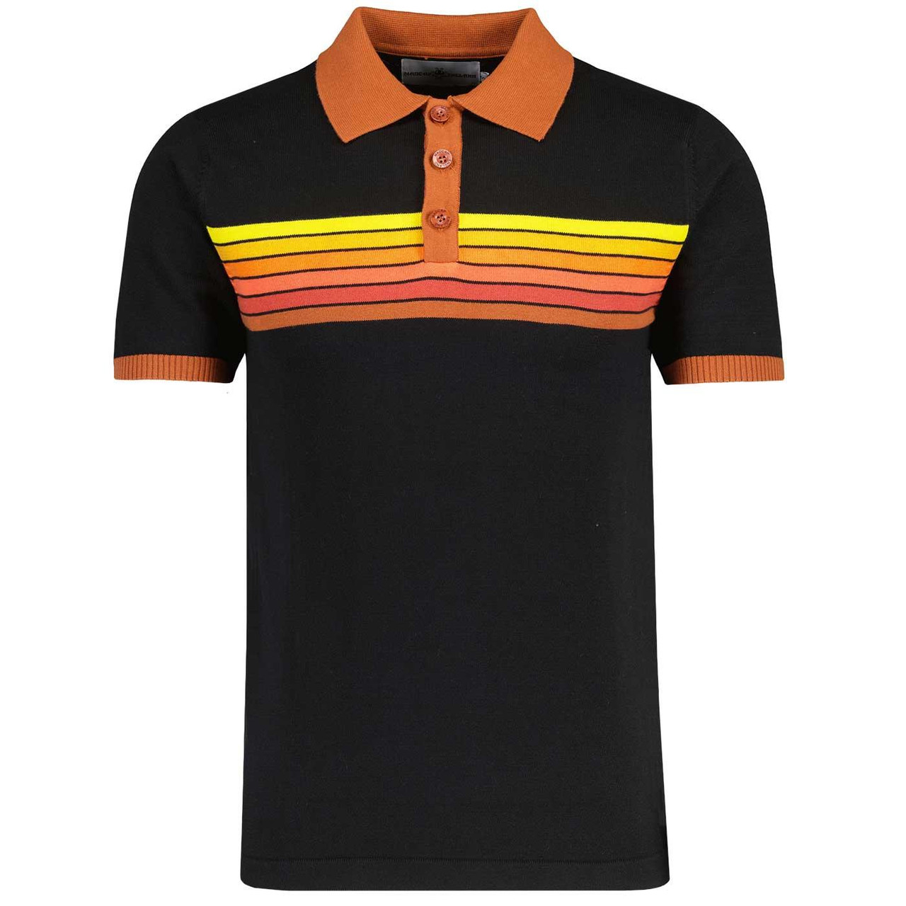 Madcap England Mix-Tape 60s Mod Polo Shirt Black