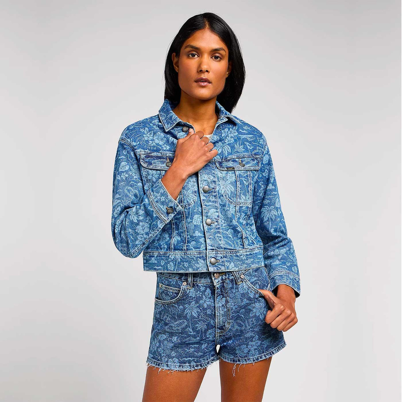 Cropped Rider Lee Women's Tropical Denim Jacket