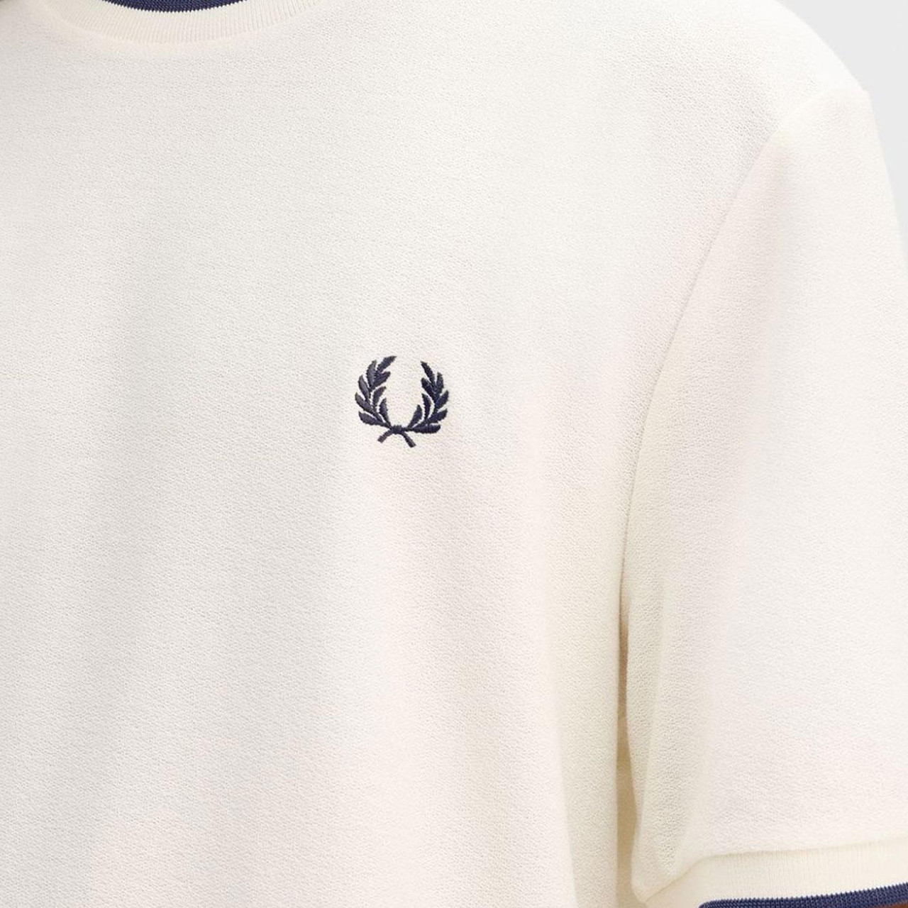 Fred Perry Retro Mod Tipped Crepe Pique T-shirt E Fred Perry Retro Mod Tipped Crepe Pique T-shirt E