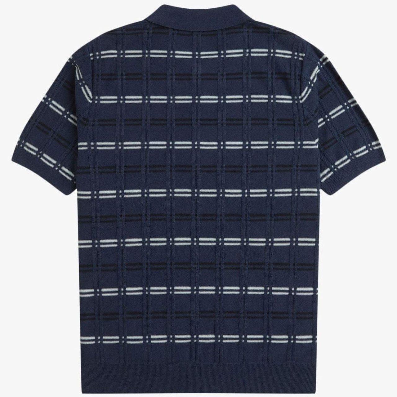 BEAMS×FREDPERRY RIB KNITTED SHIRT Fred Perry Textured Knitted Shirt - Navy K6538-608
