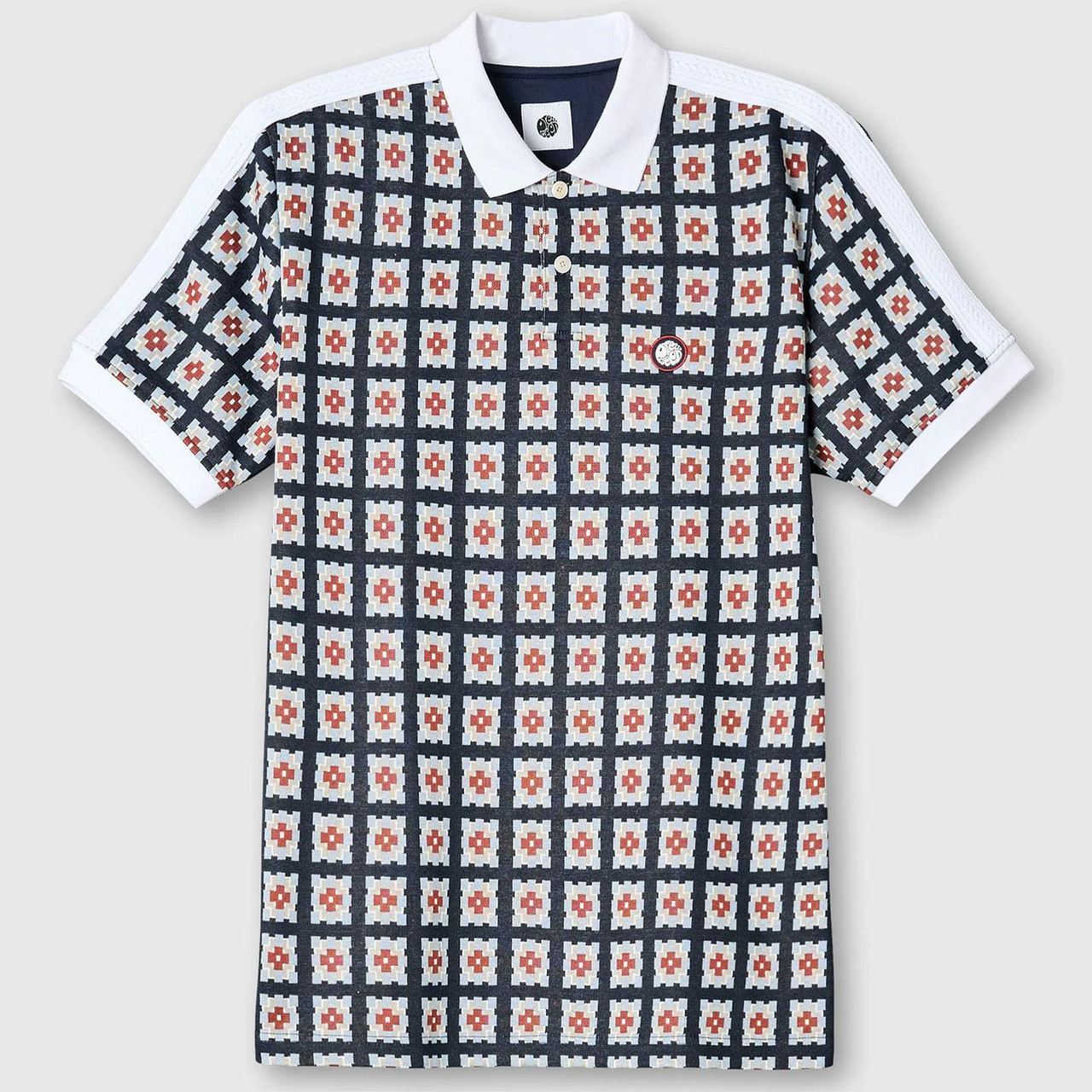 00s archive pretty green ユニオンジャック柄 ポロシャツ Timperley Pretty Green 90s Geo Jacquard Polo Shirt