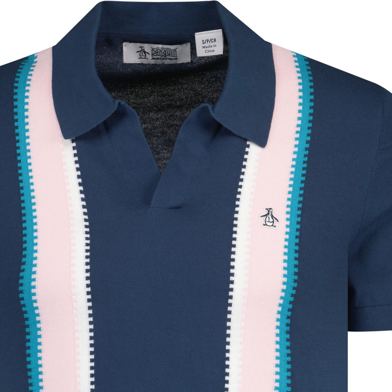 Original Penguin Vertical Stripe Knitted Polo SS