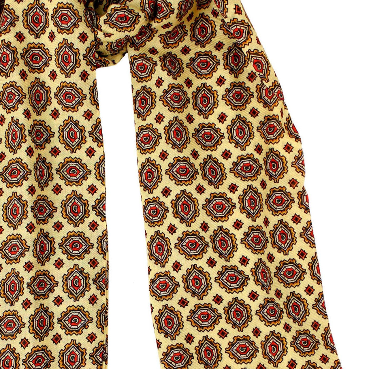 Tootal Mellow Yellow Medallion Fringed Rayon Scarf