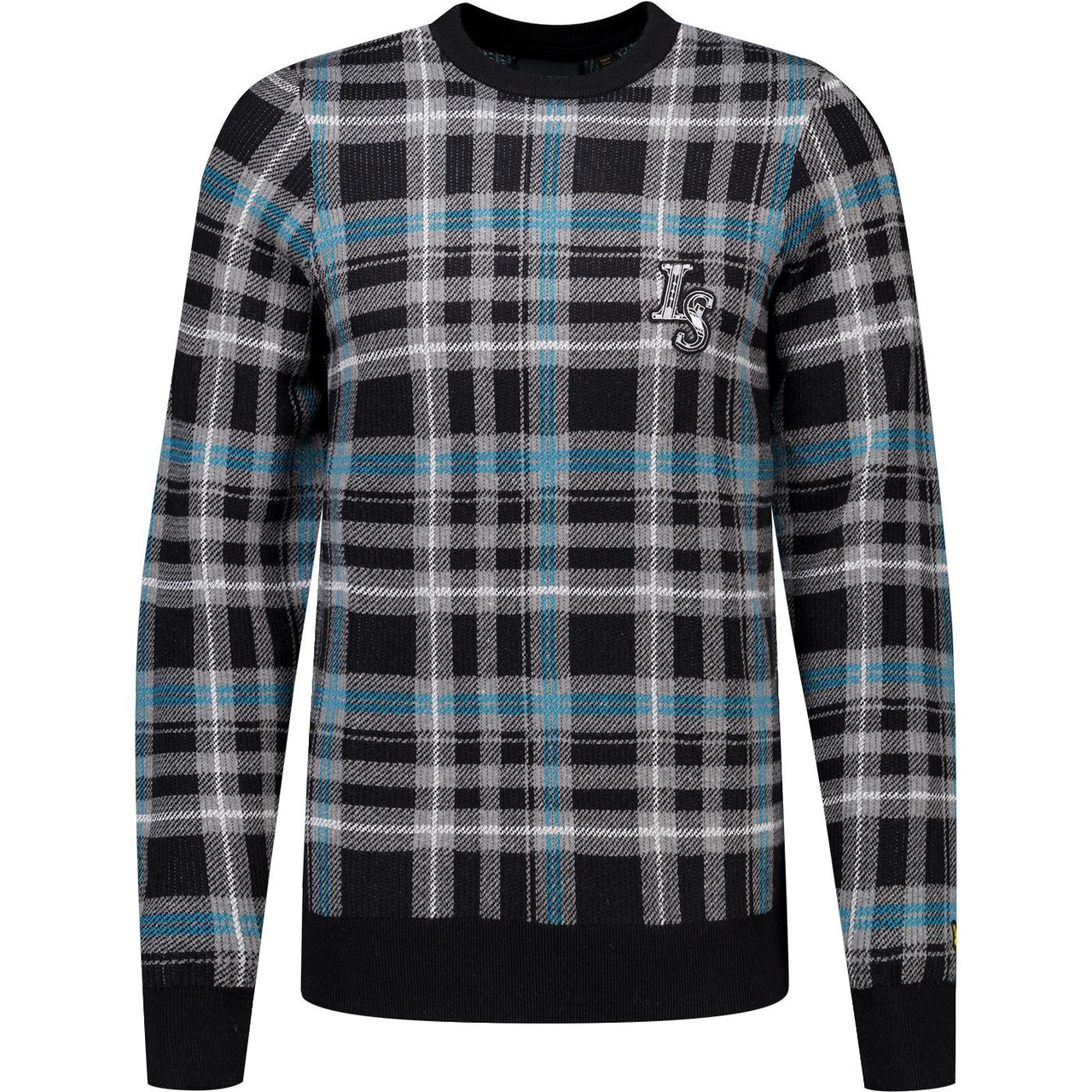 Lyle & Scott Ribbed Jacquard Tartan Crew Neck (JB)