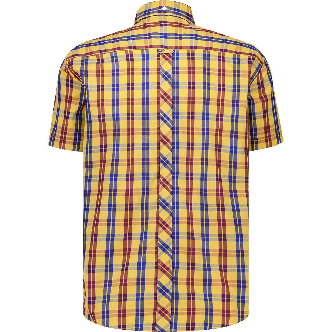 Trojan Windowpane Check Button Down Shirt Mustard