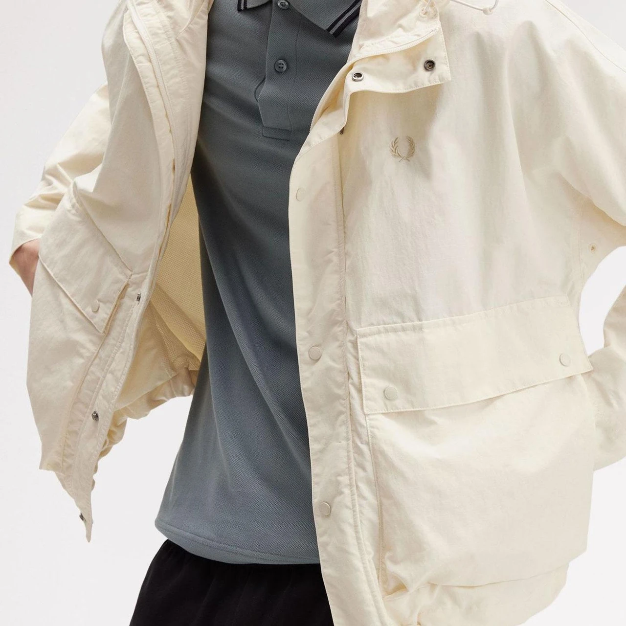 Fred Perry Cropped Ripstop Hooded Parka Jacket E