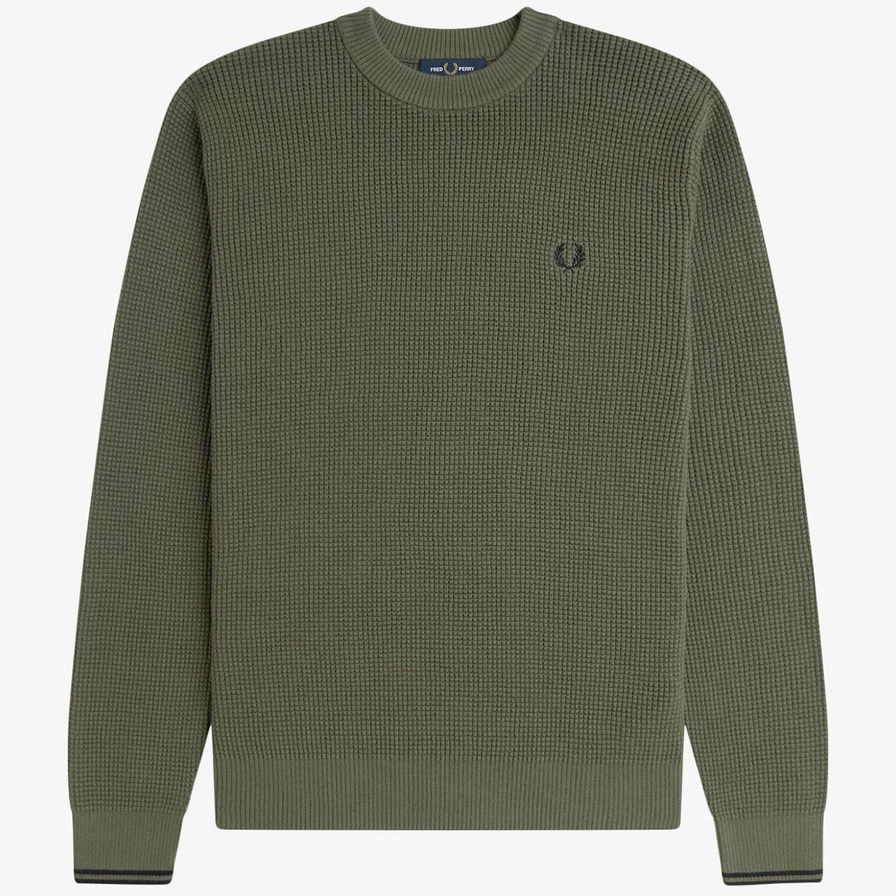 トップス FRED PERRY Waffle Stitch Jumper Fred Perry Combed Cotton Waffle Stitch Jumper LWG