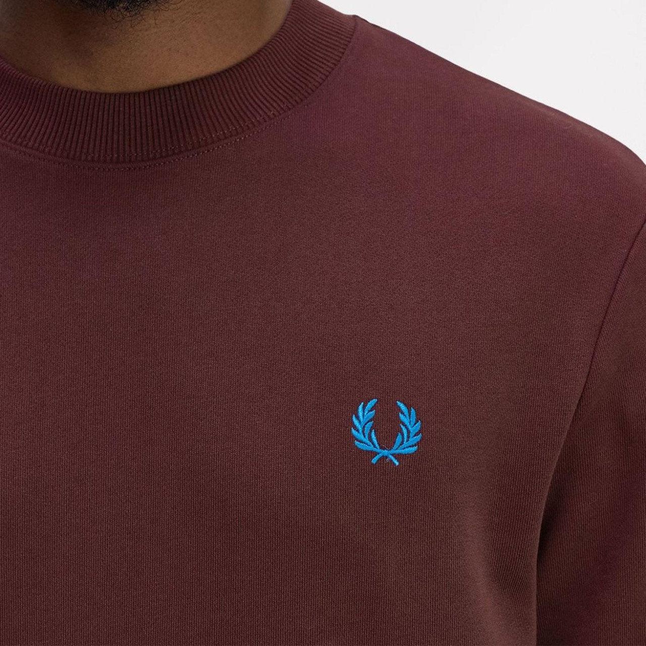 Fred Perry Retro 80s Crew Neck Oxblood Sweatshirt