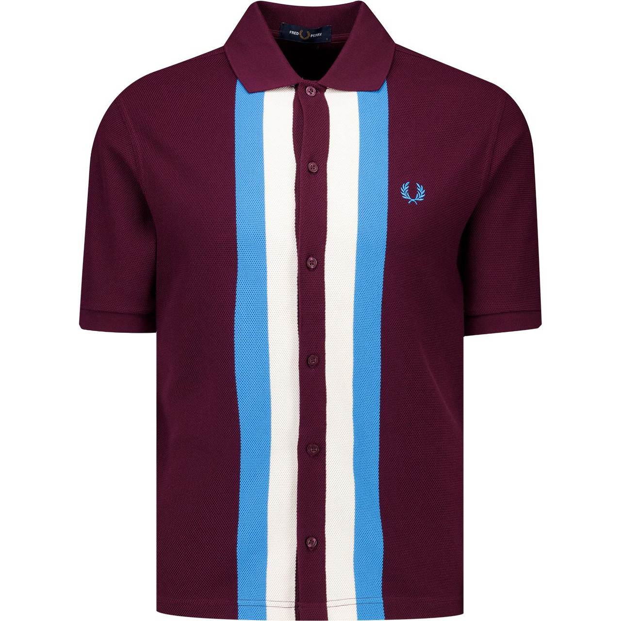Fred Perry Panelled Button Through Polo Shirt (O)