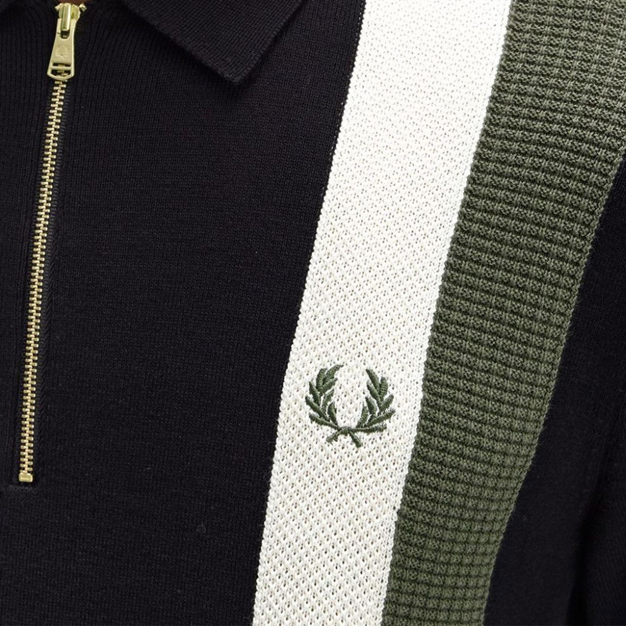 Fred Perry Multi Texture Stripe LS Knitted Shirt B
