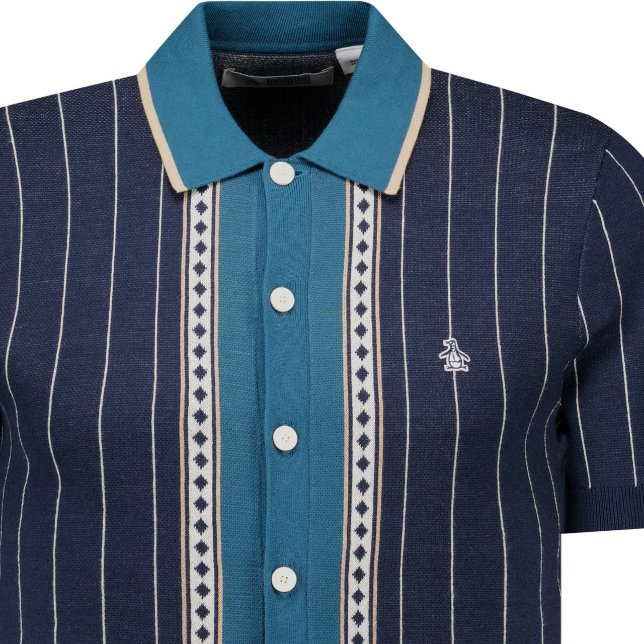 Original Penguin Vertical Stripe Interlock Polo DS