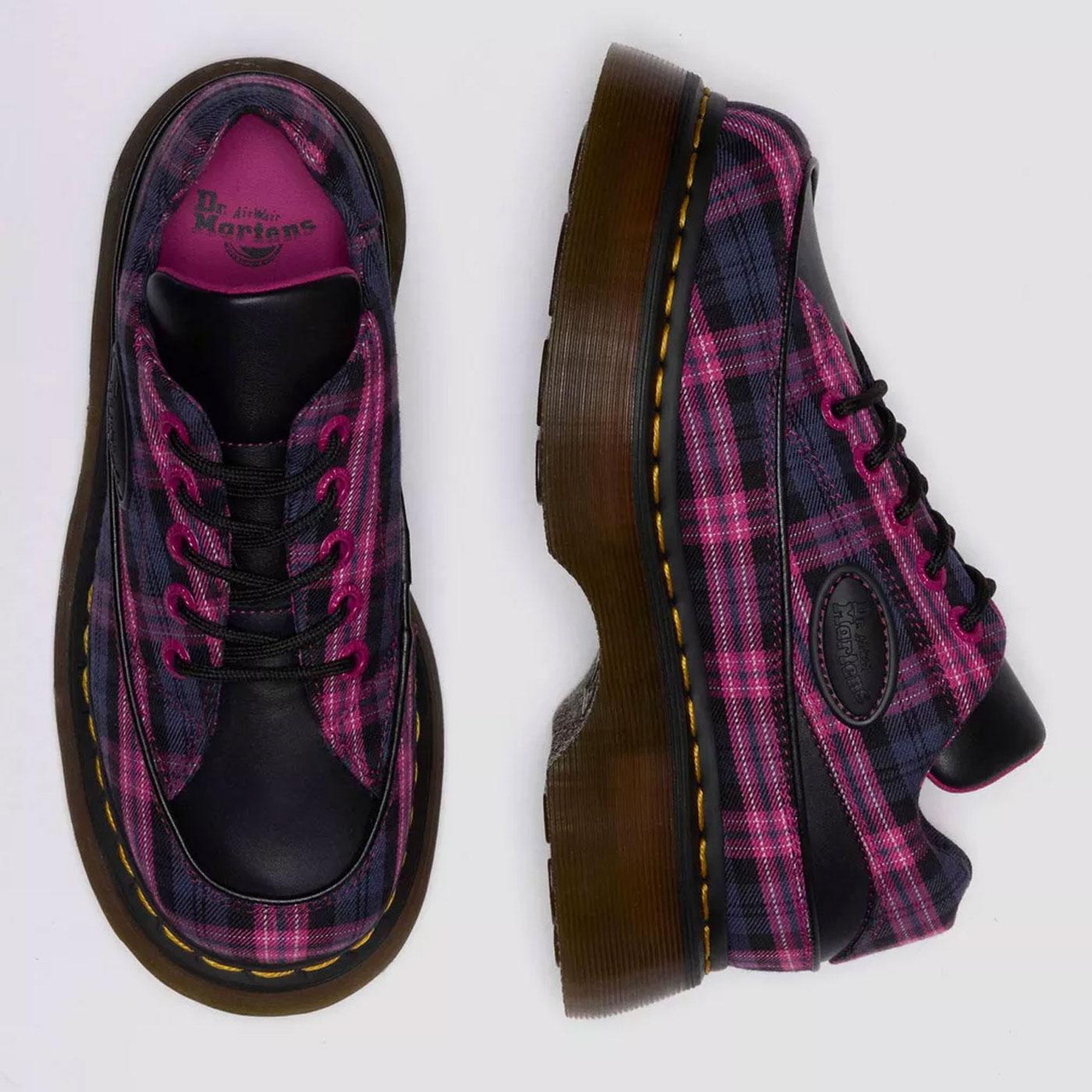 Dr Martens Buzz 5 Eye 90s Tartan Platform Shoes P