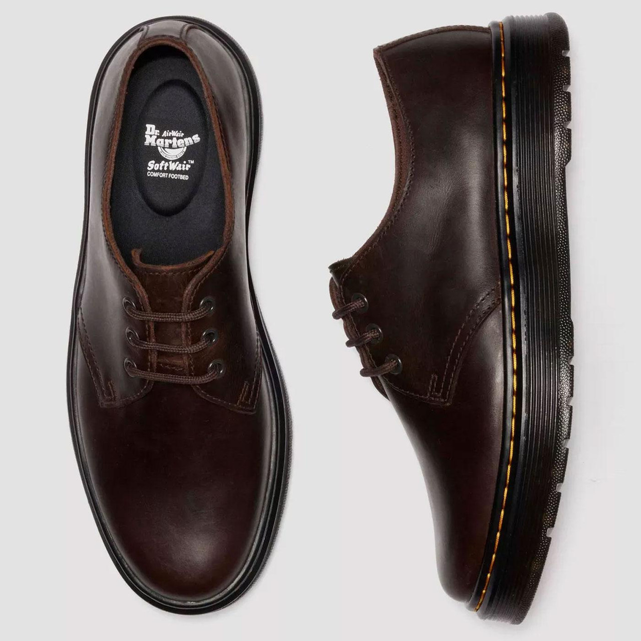Dr. Martens Brown Leather Oxfords with Black Laces Doc Martens Boston Men main image 2