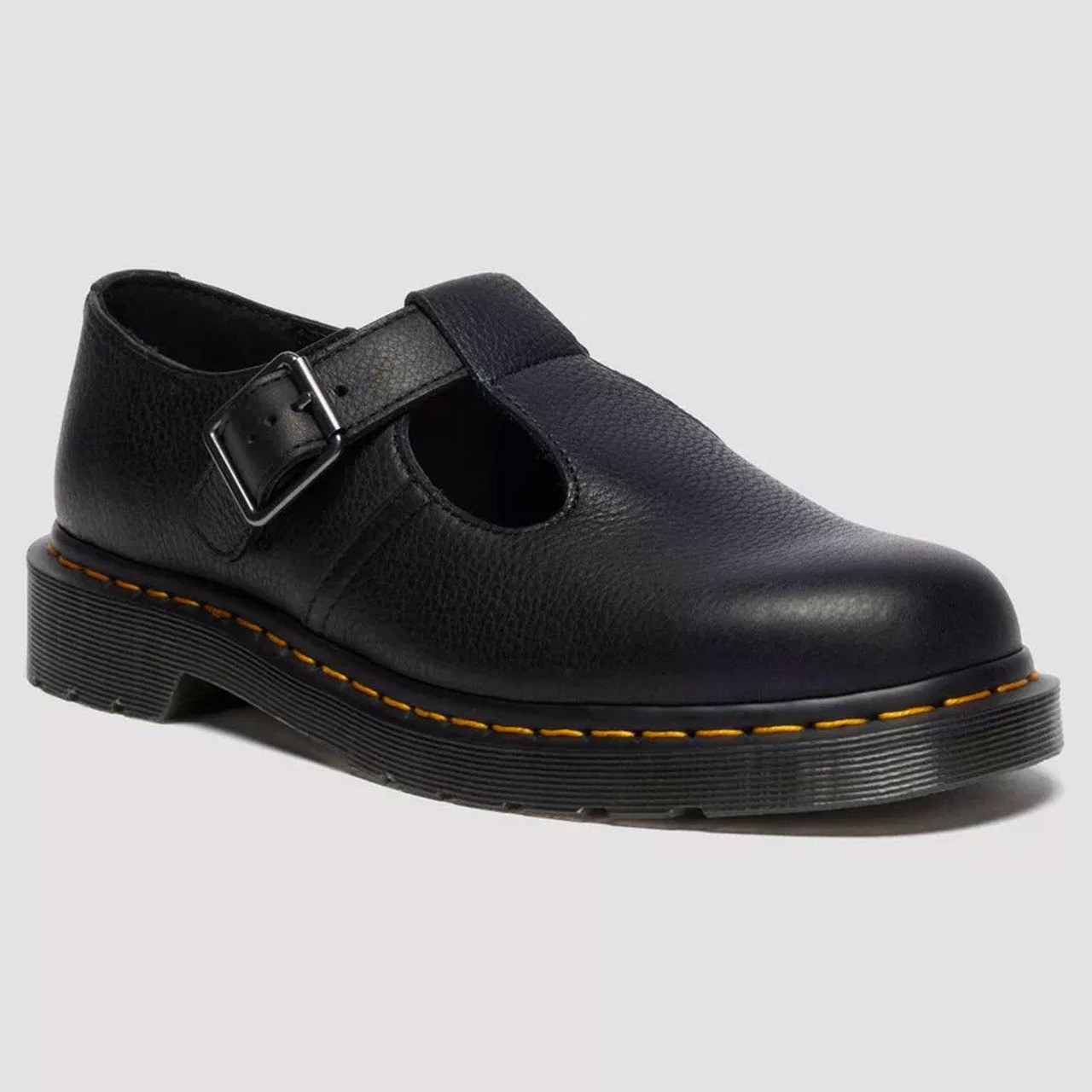 Dr. Martens Polley ブラック 6 UK Polley Dr Martens Black Leather Mary Jane Shoes