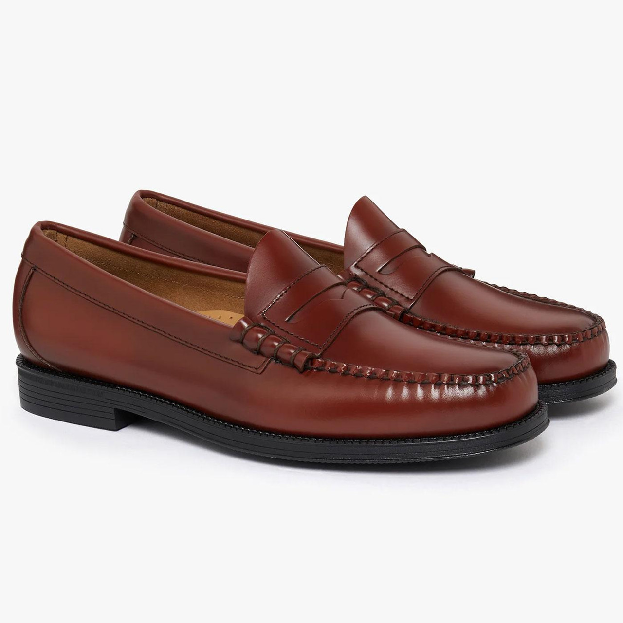 Bass Weejuns Easy Larson Mod Penny Loafers in Smoke Paprika