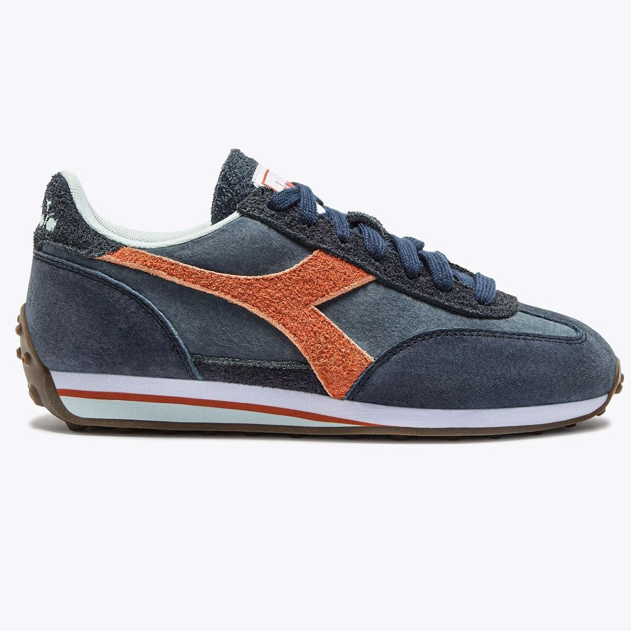 Rally S Diadora Hairy Suede Stripe 70s Sneakers in Blue Ottano