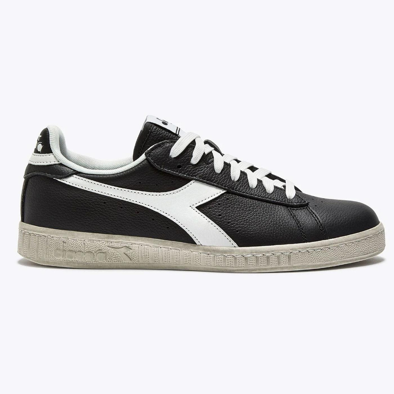Diadora Game L Low Waxed Black Leather Trainers