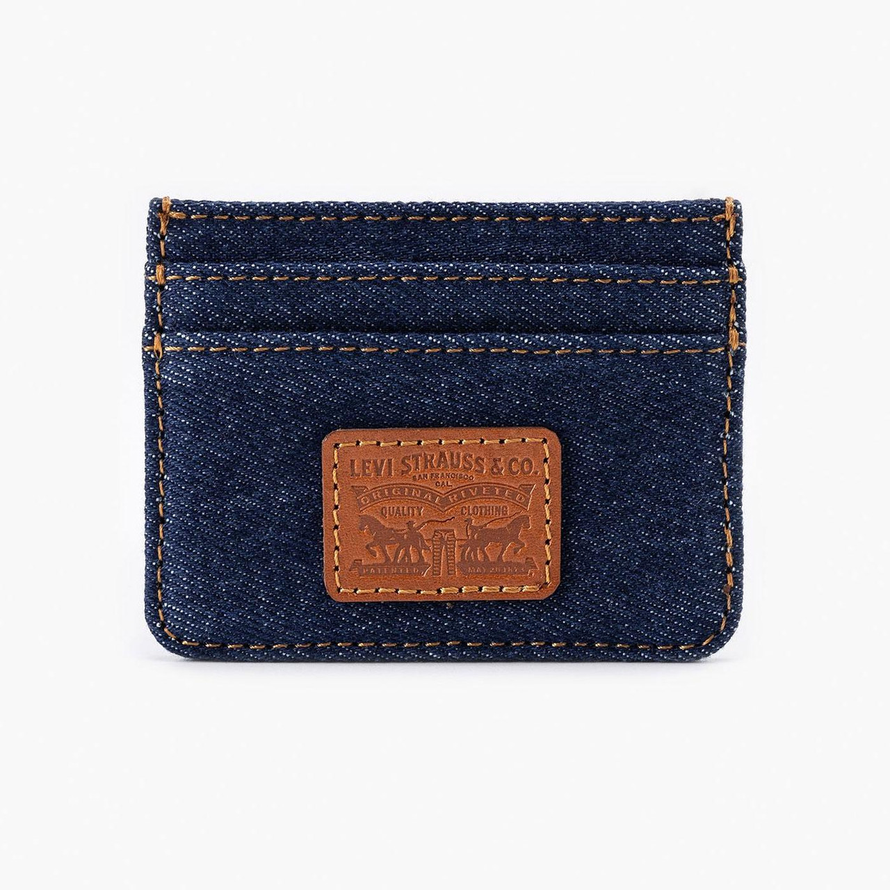 Levi's® Two Horse™ Leather Patch Denim Card Wallet
