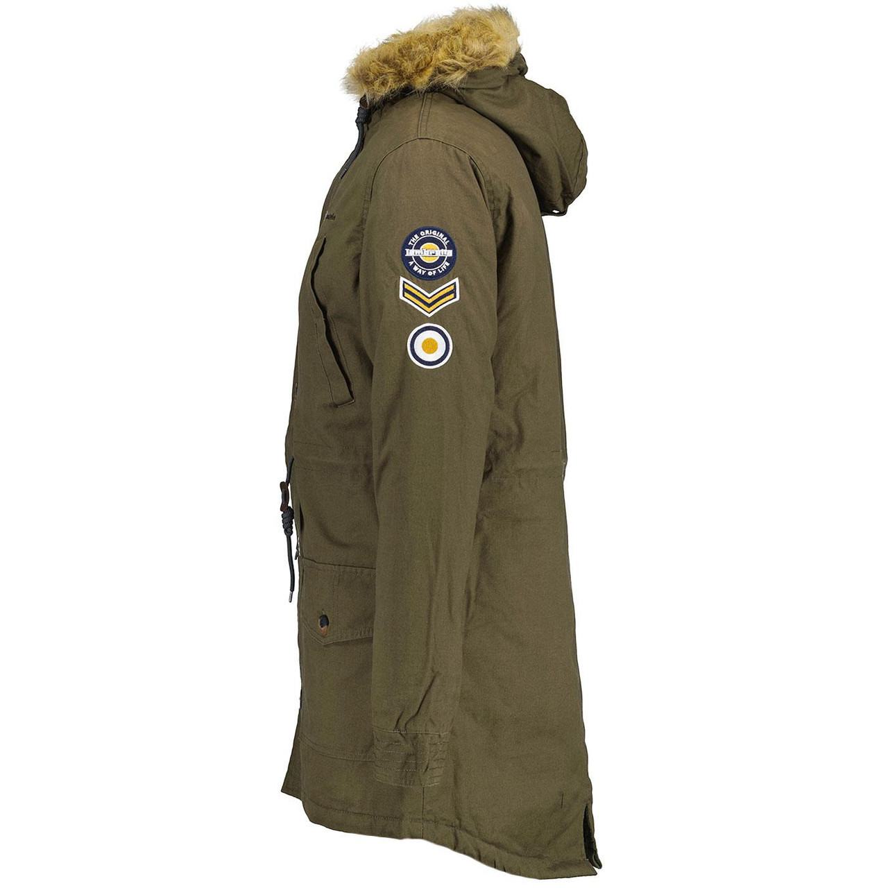 LAMBRETTA Mod Sherpa Lined Fishtail Khaki Parka