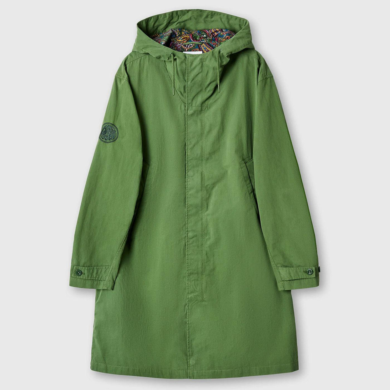Feltham Pretty Green Paisley Lined Mod Parka Khaki