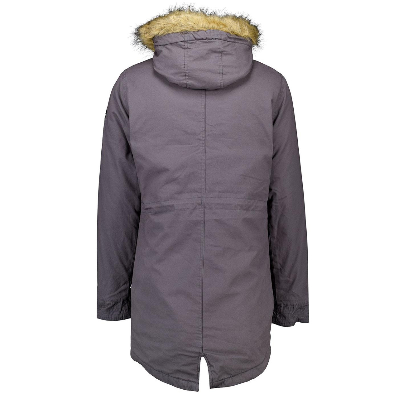 Lambretta Mod Sherpa Lined Fishtail Parka in Iron Grey