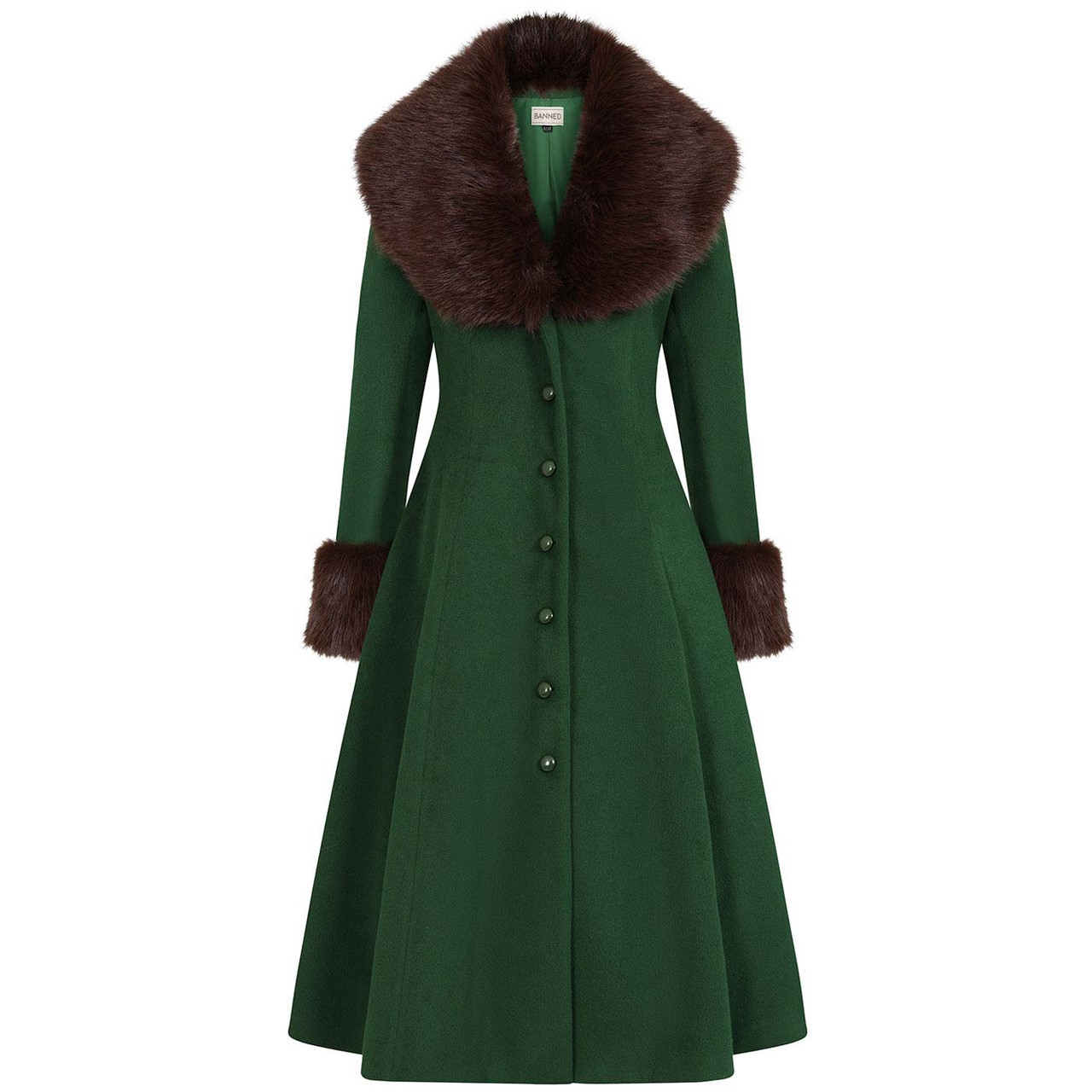 Banned Martha Vintage 50s Swing Coat  Green