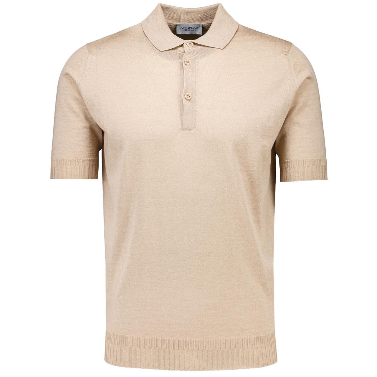 John Smedley Fadhel Polo Sharp Mod Knitwear in Kafka Beige