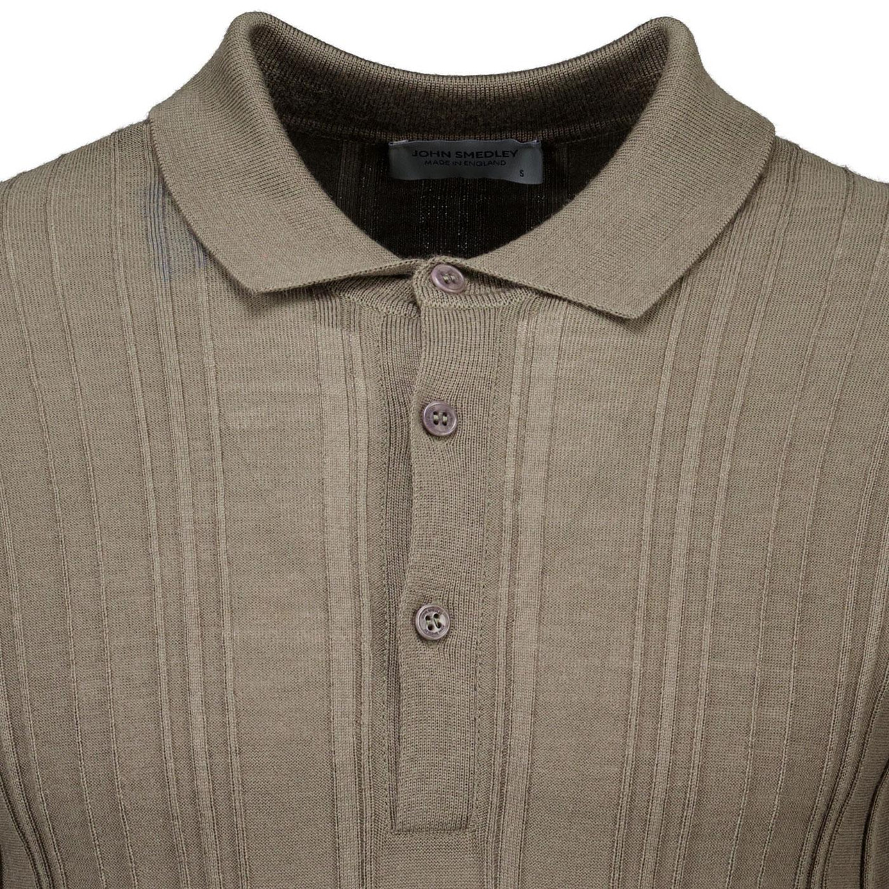 John Smedley Jaxon Mod Ribbed Polo Made in England in Green