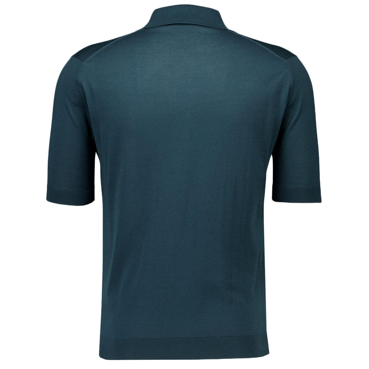 John Smedley Isis Polo Made in England Retro Knit Rainforest