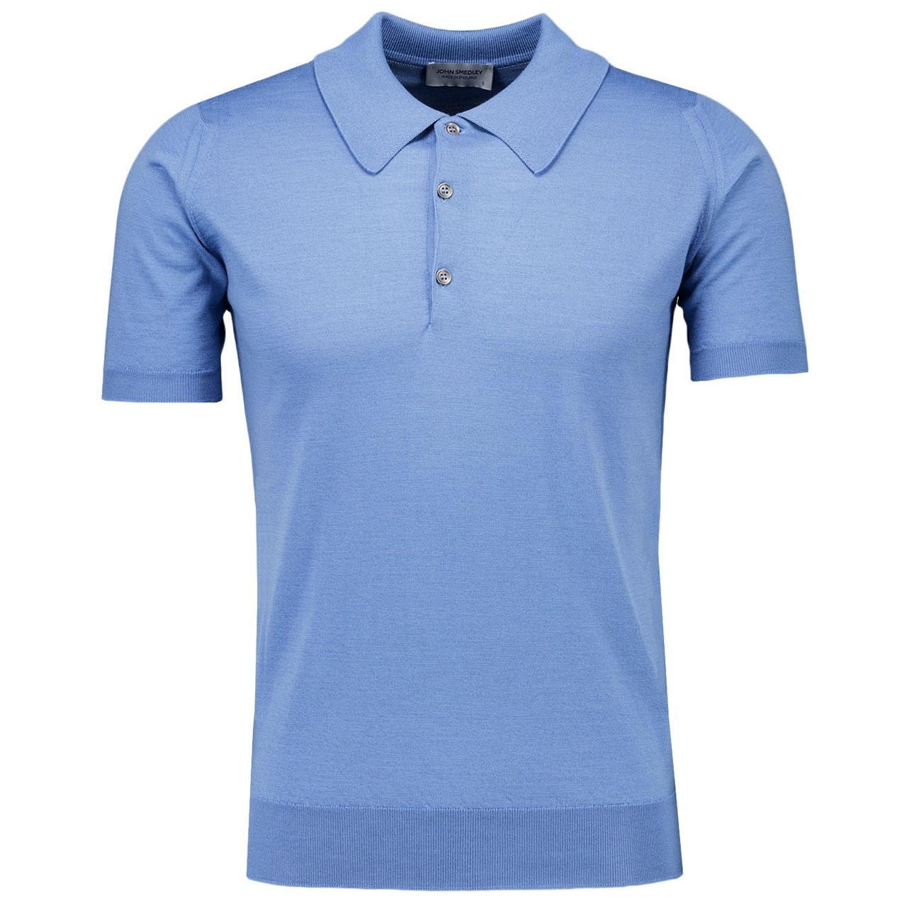 John Smedley Peaks Polo Mod Style Made in England Azul