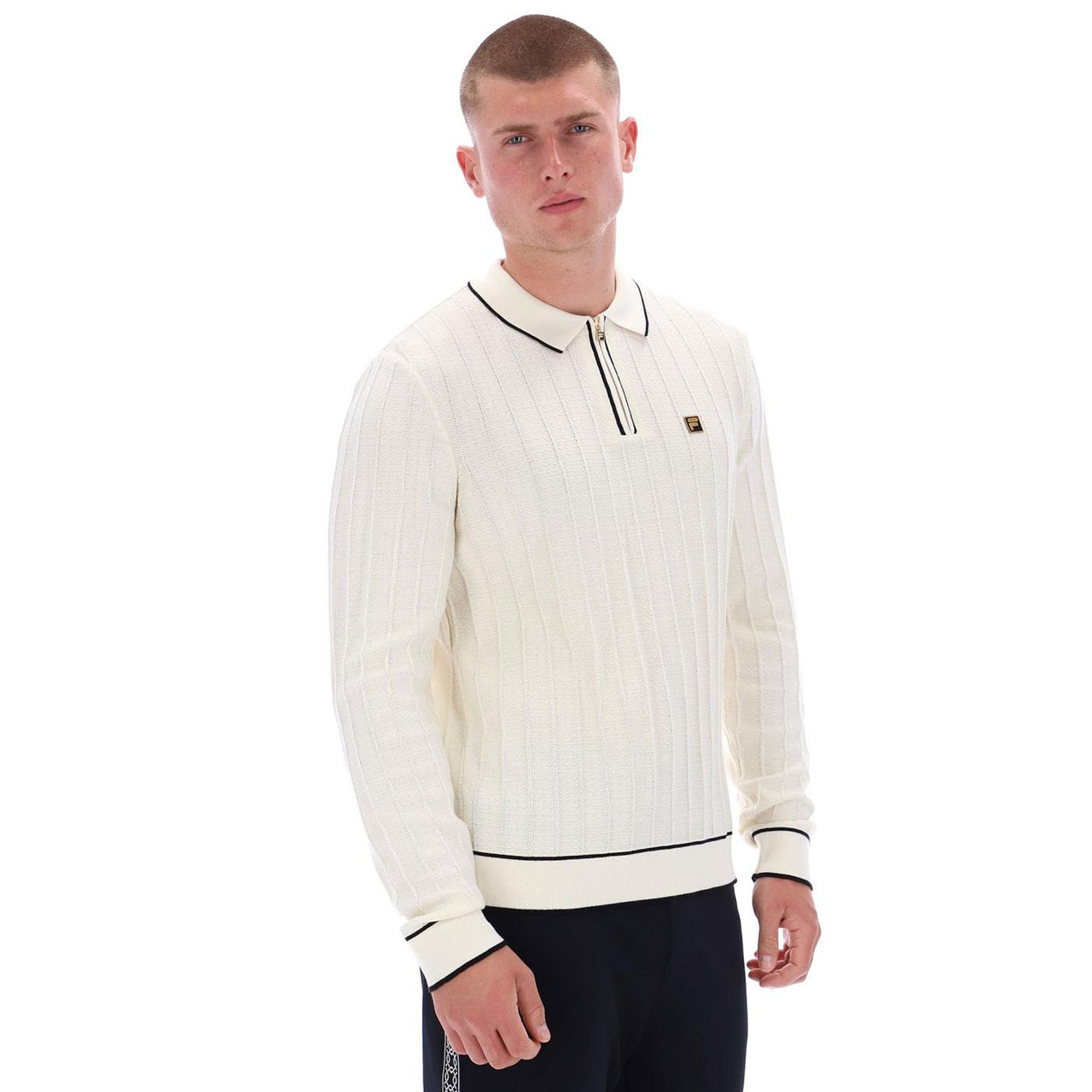 Sully Fila Gold Drop Needle Zip Neck Polo Shirt T