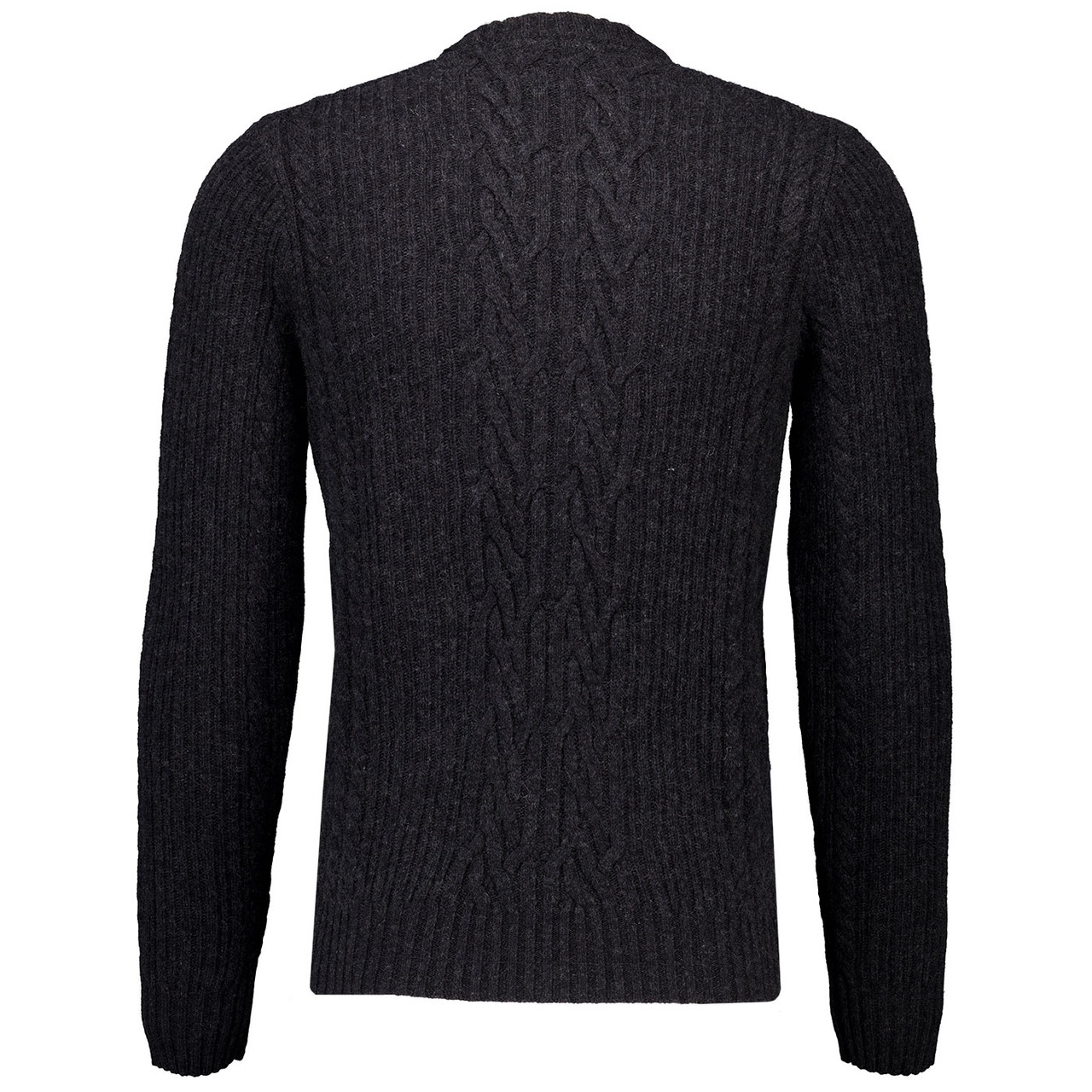 Lyle & Scott Ribbed Cable Knit Jumper – Jet Black Marl
