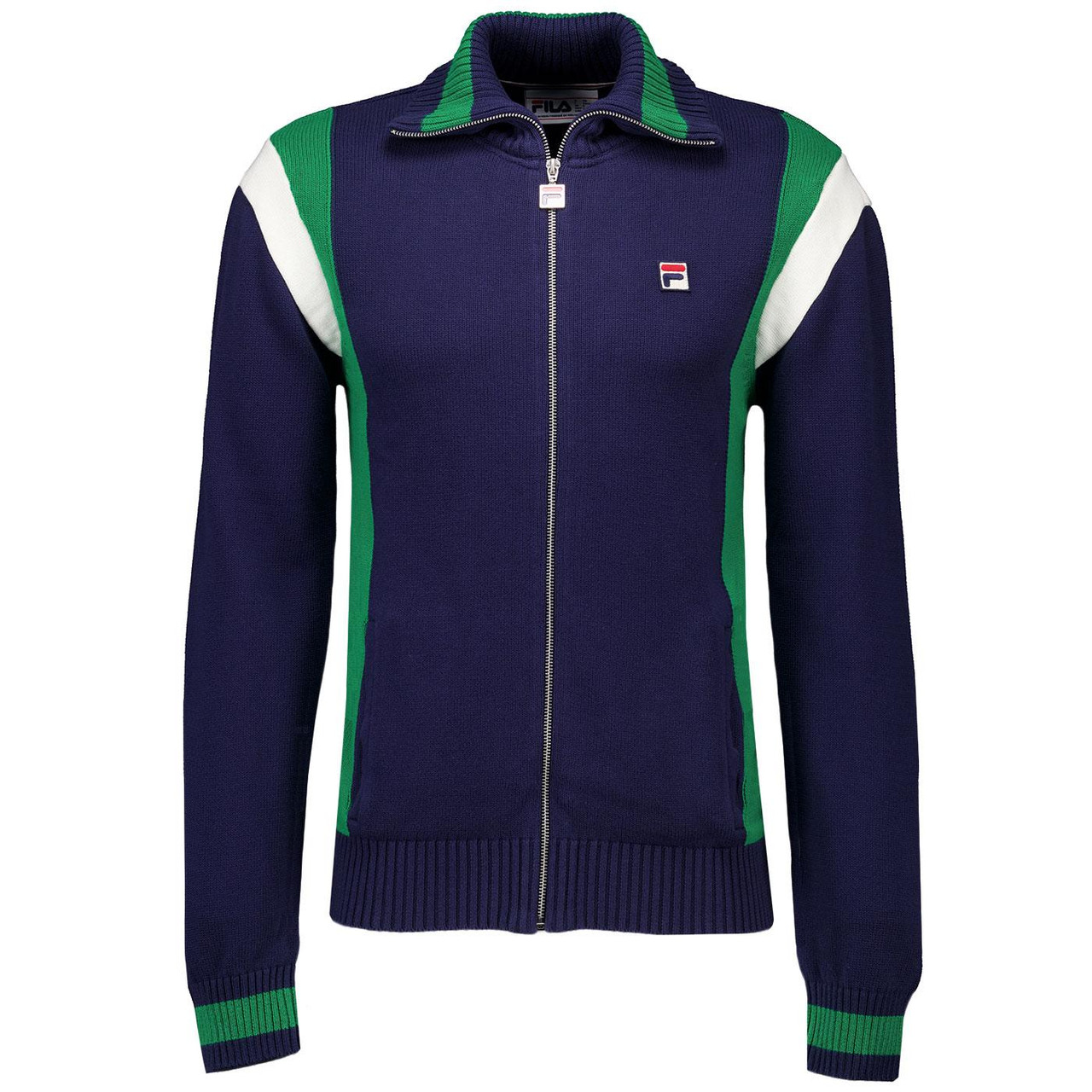 Cortez Fila Vintage Colour Block Knit Track Jacket Navy