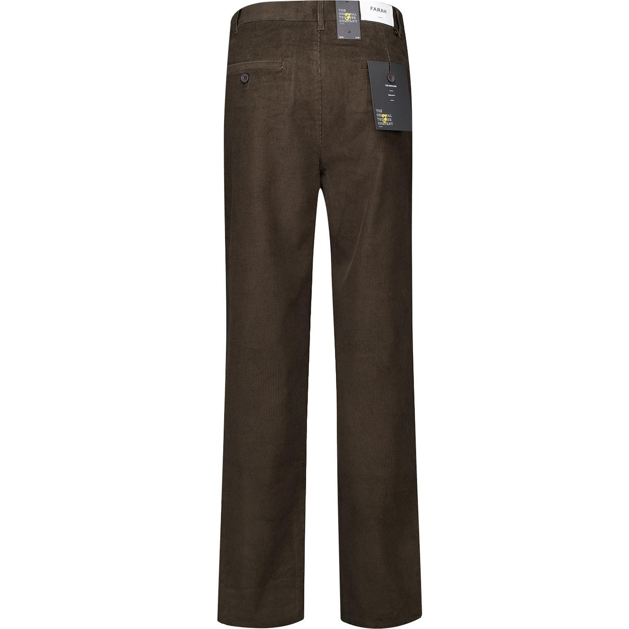 Norwood Farah Regular Fit 11W Corduroy Trousers Walnut
