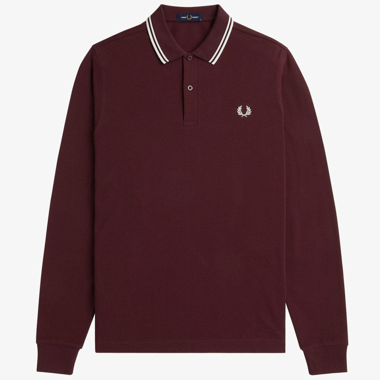 M3636 Fred Perry Long Sleeve Twin Tipped Polo in Oxblood M3636 Fred Perry Long Sleeve Twin Tipped Polo in Oxblood