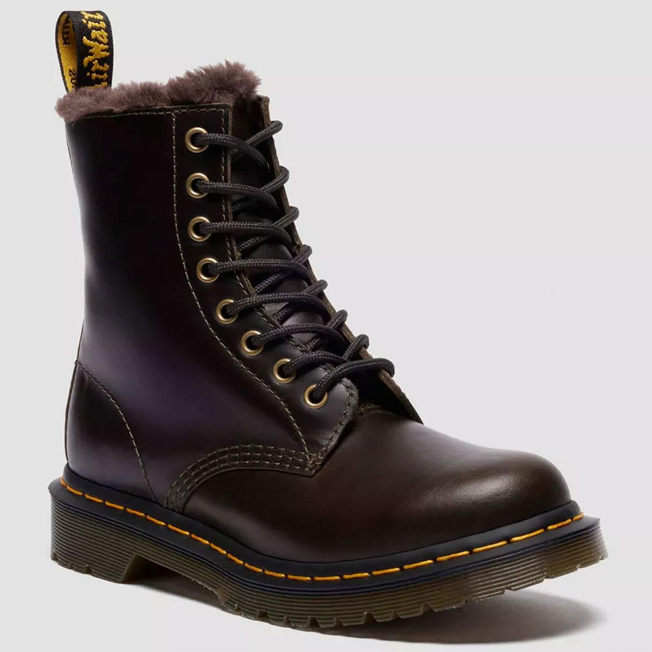 Dr Martens 1460 Serena Faux Fur Lined Brown Boots