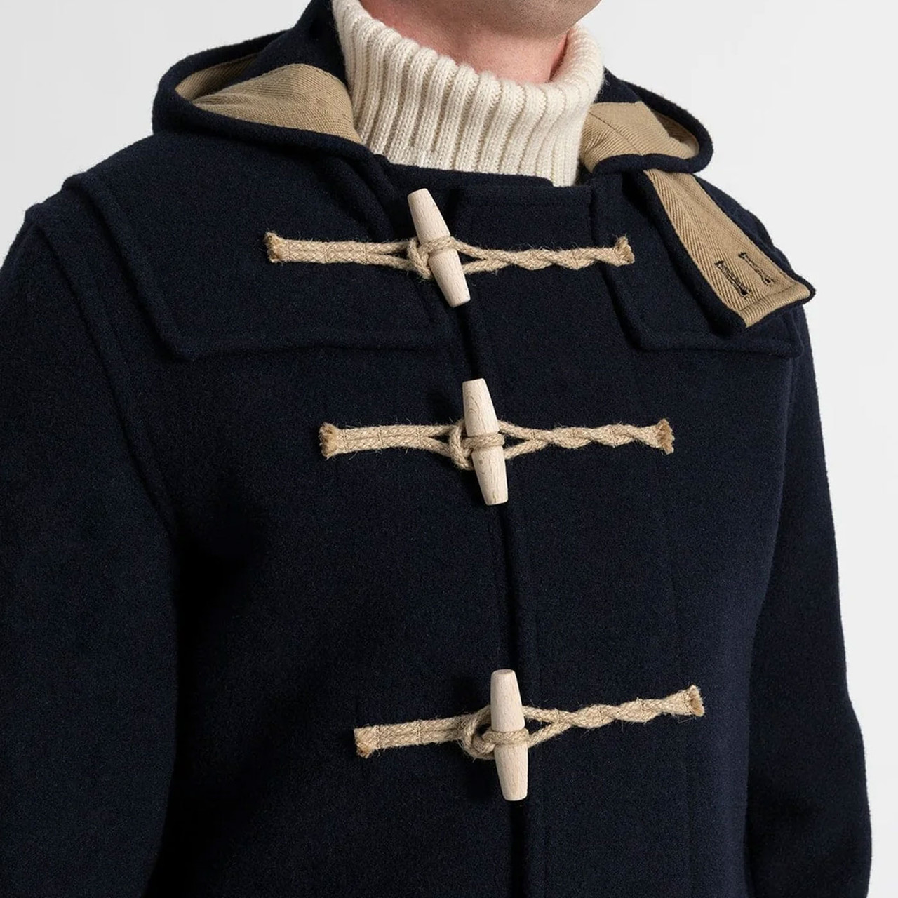 Gloverall Union Jack Lined Monty Duffle Coat in Navy