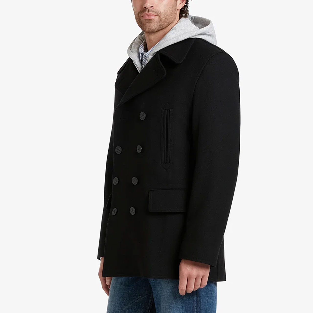Gloverall A GENUINE REEFER ピーコート Gloverall Churchill Made in England Reefer Peacoat in Black