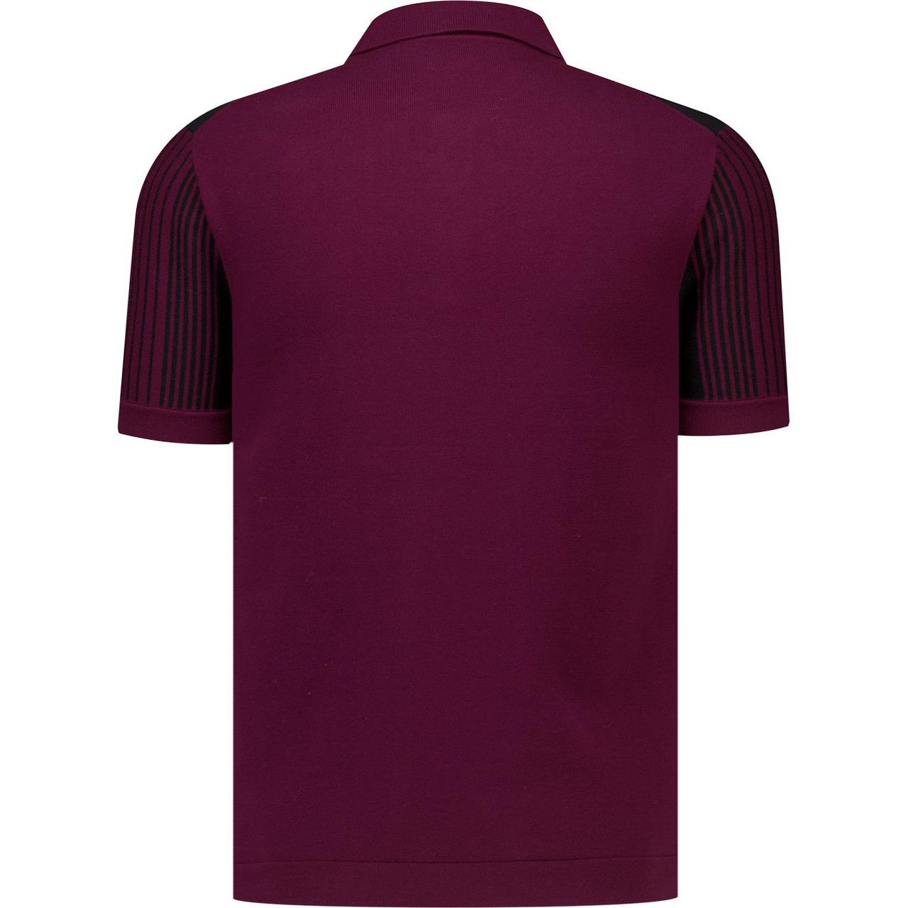 Ryman Merc Vertical Stripe Knitted Polo (Burgundy)