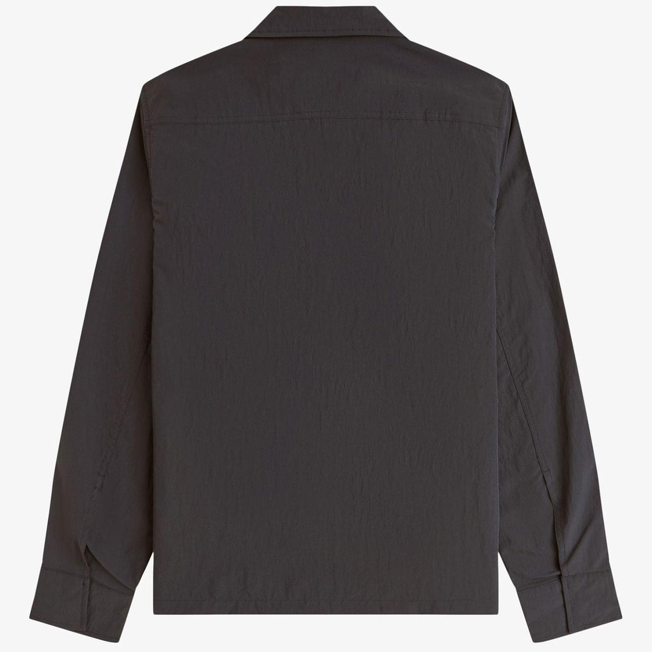 Fred Perry Zip Through Crinkle Nylon Overshirt in Anchor Grey