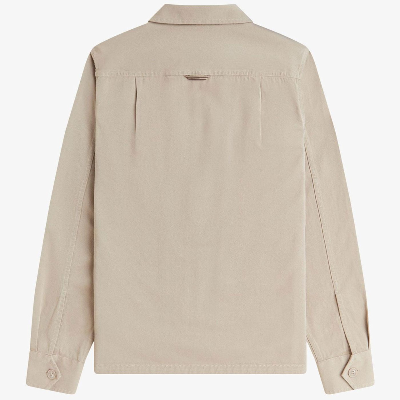 Fred Perry Twill Zip Through Overshirt in Warm Oat