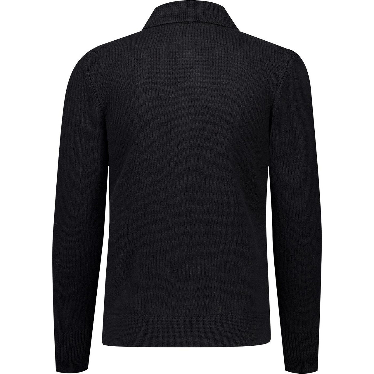 Lotto Merc 60s Vertical Stripe Collared Cardigan in Black