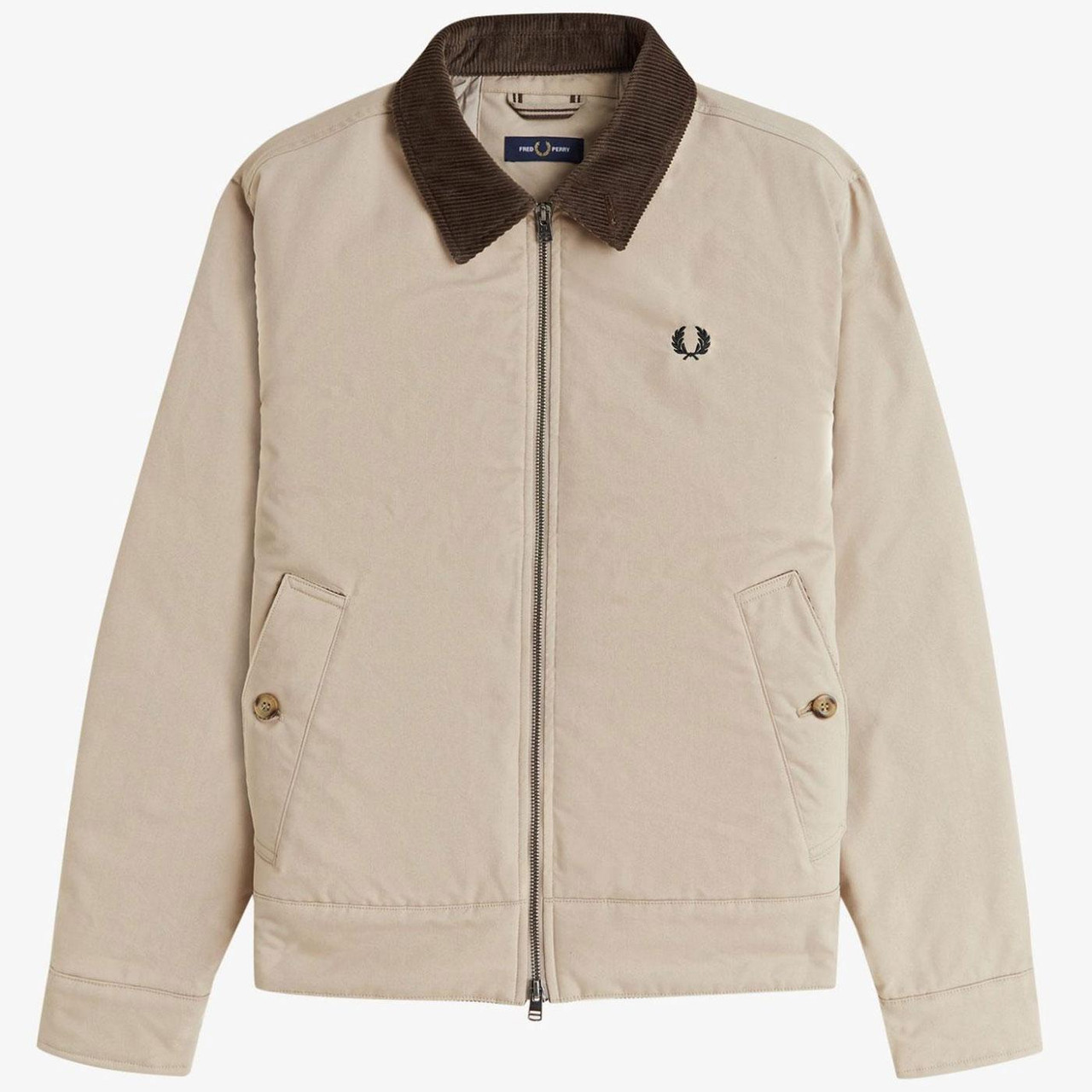 Fred Perry Retro Cord Collar Caban Worker Jacket in Oat