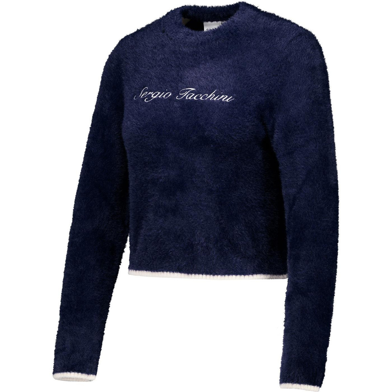 Helena Sergio Tacchini Brushed Crew Neck Jumper in Maritime Blue