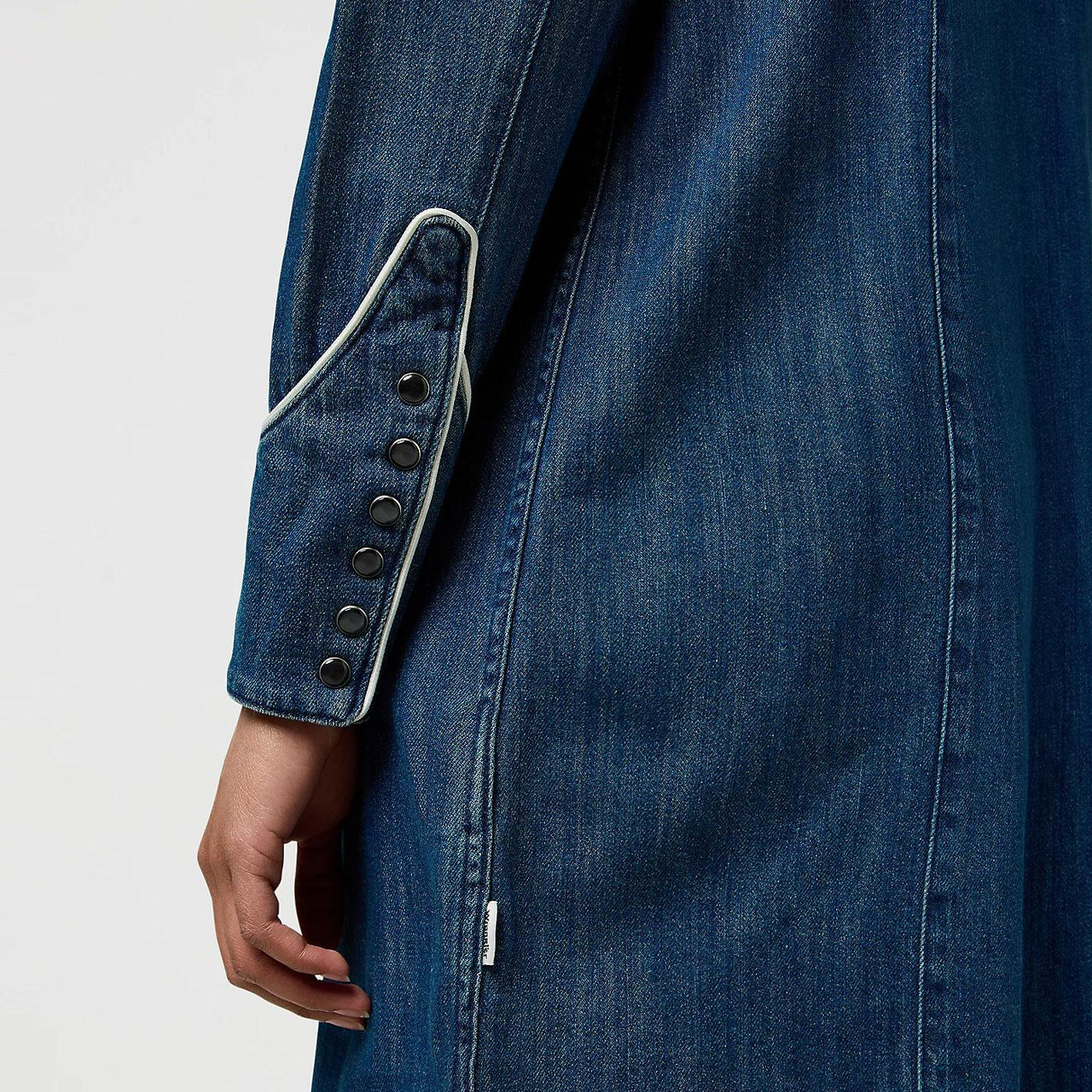 Wrangler Retro 70s Western Piped Denim Shirt Dress