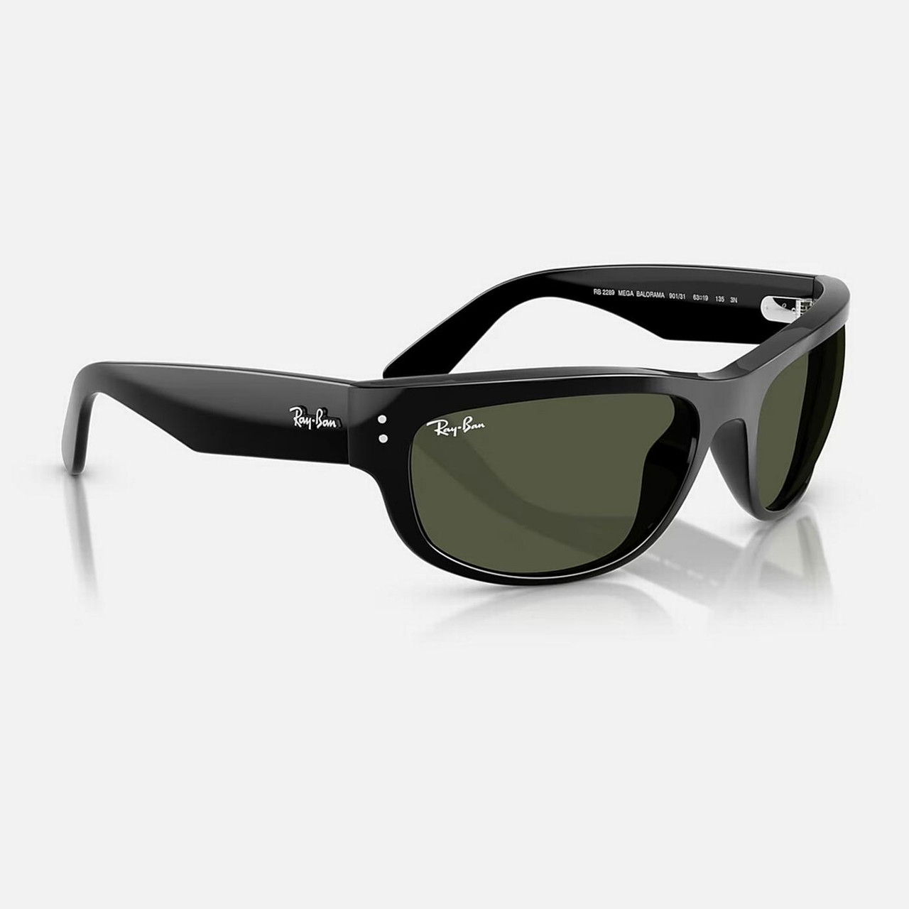 Mega Balorama Ray-Ban 60s Wraparound Sunglasses in Polished Black