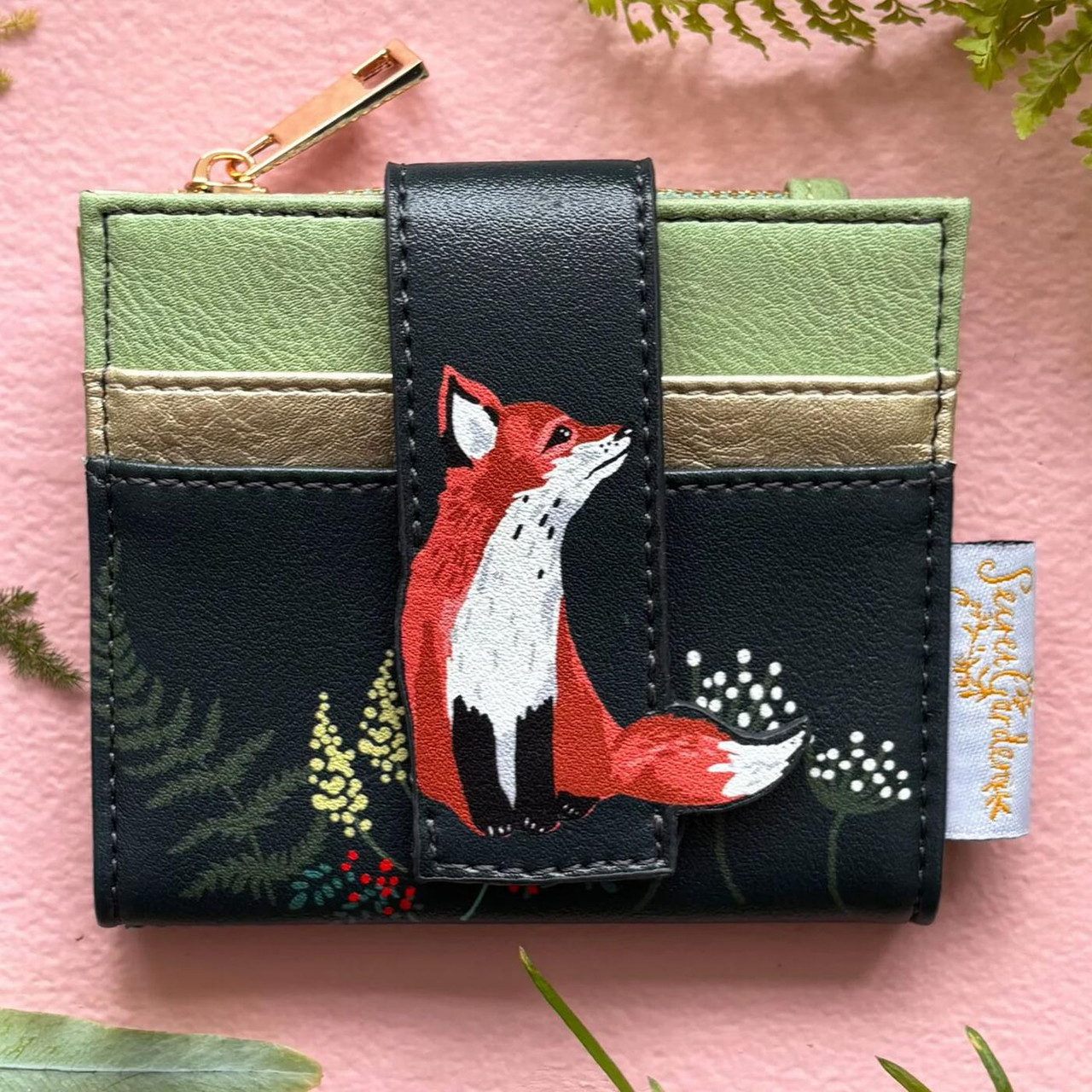 Secret Garden Embroidered Velvet Fox Coin Purse