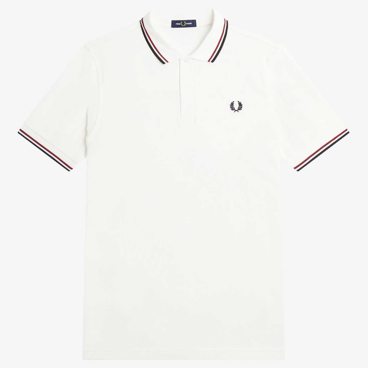 Fred Perry M3600 Mod Twin Tipped Polo Shirt in Snow White